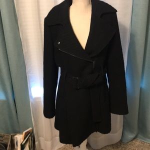 Black crochet style coat